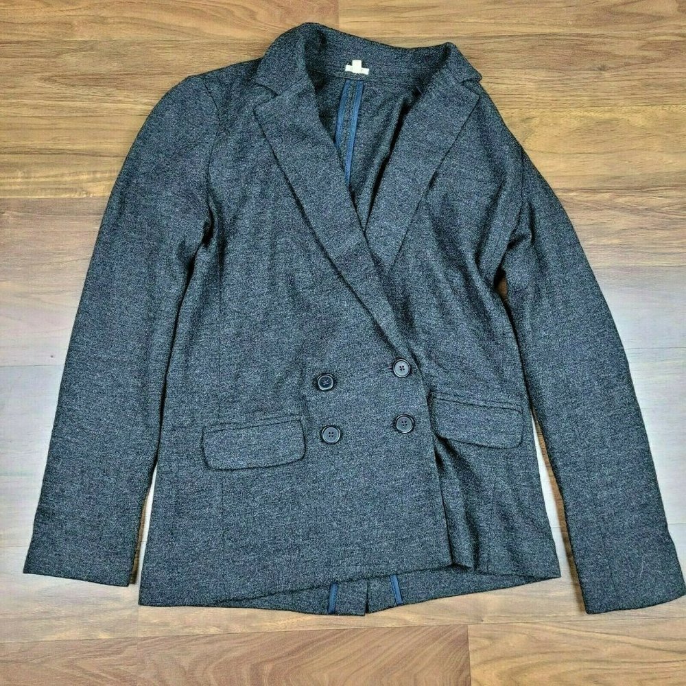 J.Crew Classic 100% Wool Double Breasted Gray Pea Coat Size 2 EUC - Picture 2 of 8